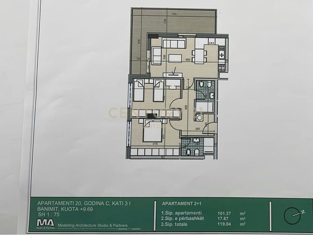 Shitet apartament 2+1+2 te University City, pranë QTU! 4