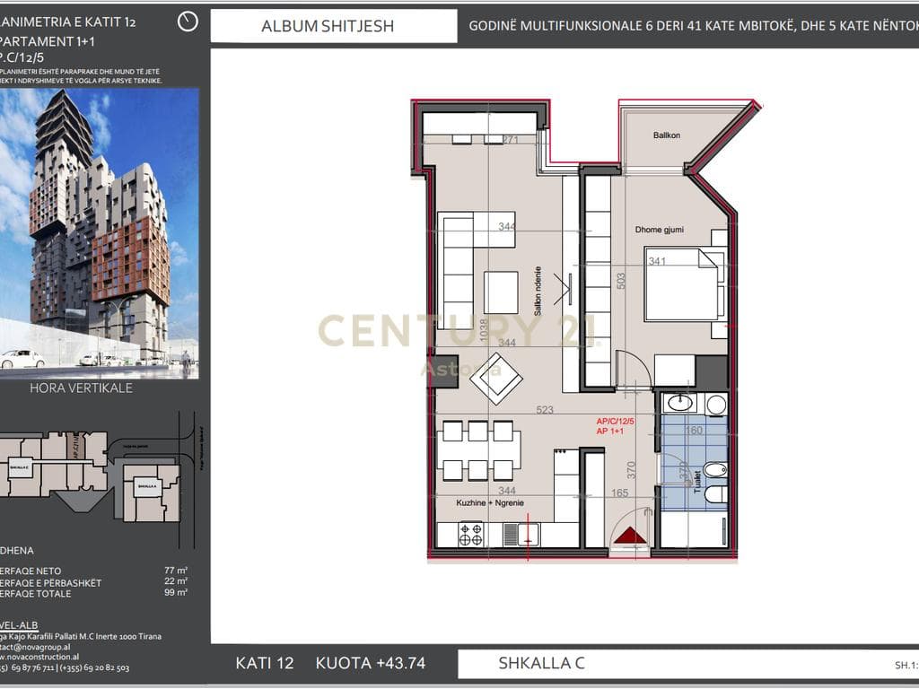 Apartment 1+1 for sale in the Hora Vertikale residence. 3