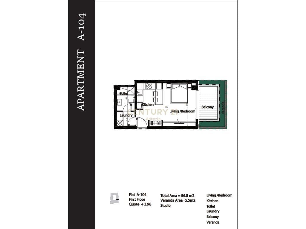 STUDIO APARTMENT FOR SALE IN GREEN TERRACE RESIDENCE, PALASE 2