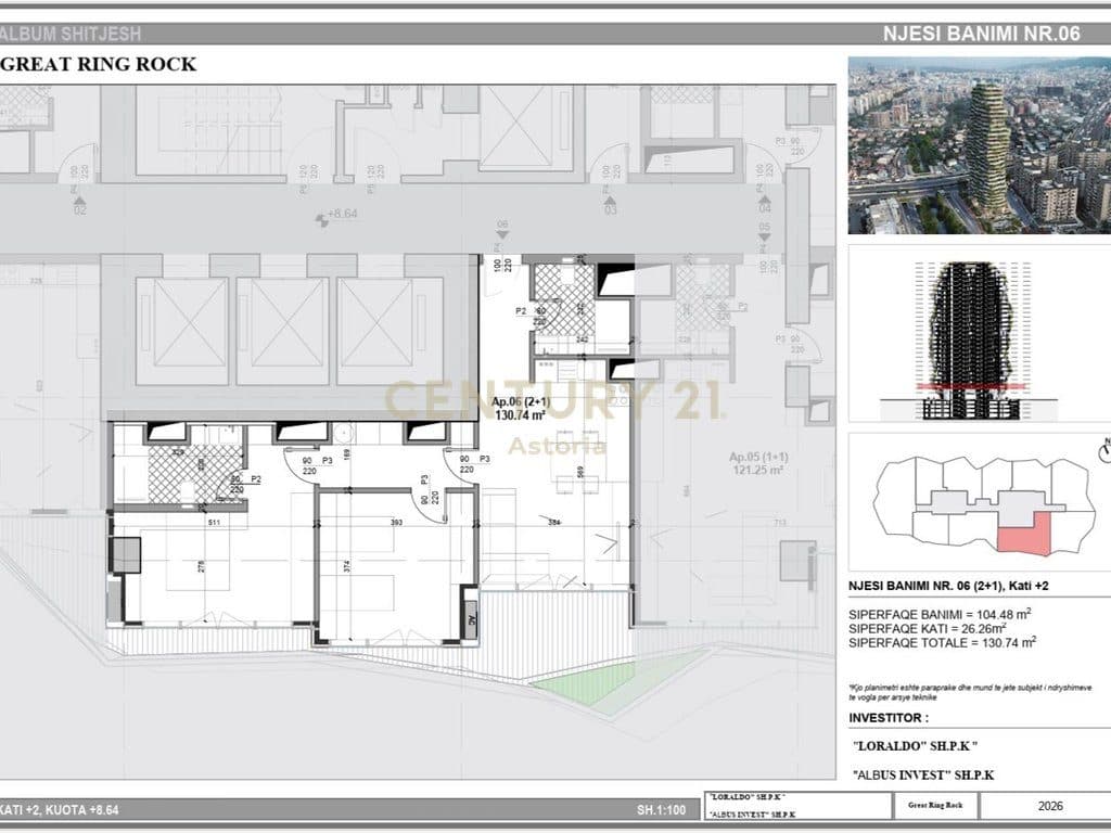 SHITET APARTAMENT 2+1+2 TEK GREAT RING ROCK TIRANE 3