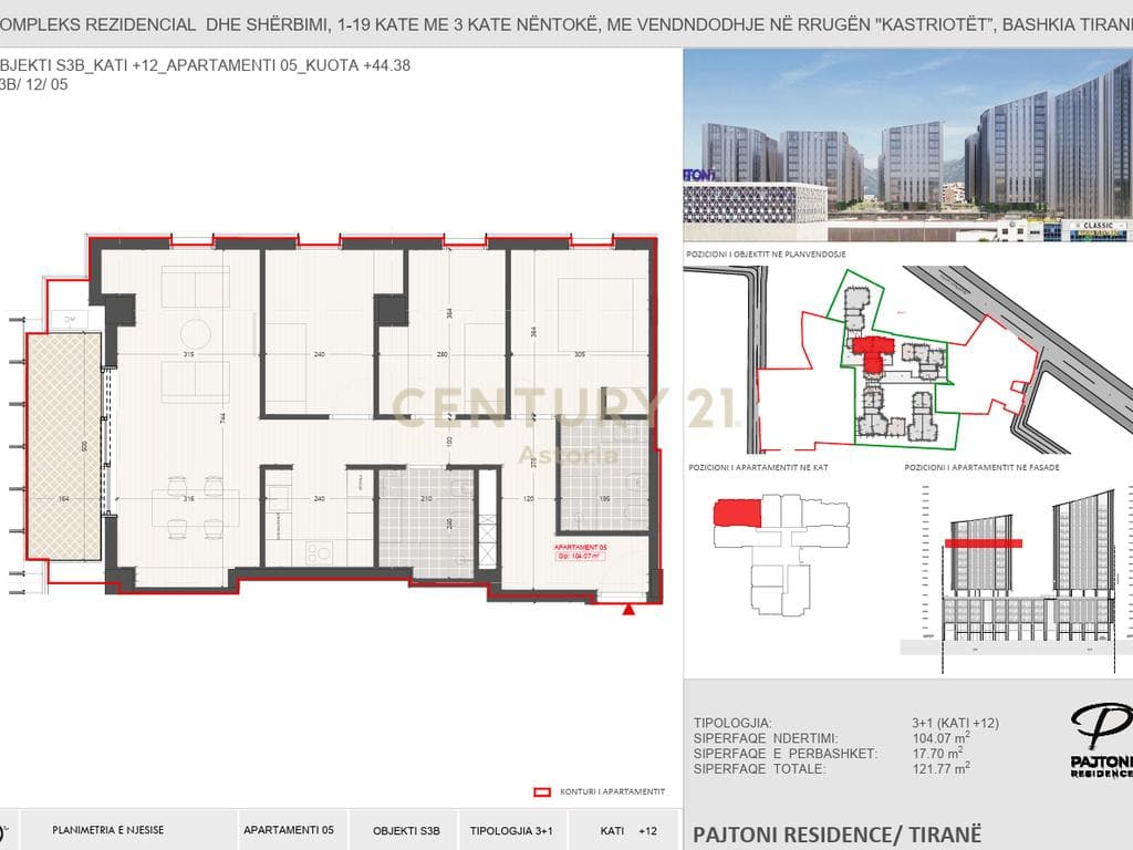 Apartament 3+1+2 për Shitje në Pajtoni Residence 4