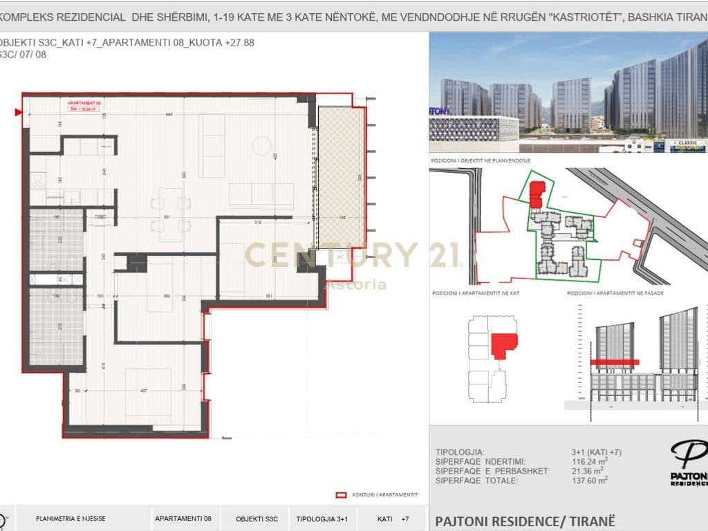 APARTAMENT 3+1 PER SHITJE NE "PAJTONI REZIDENCE", TIRANE 4