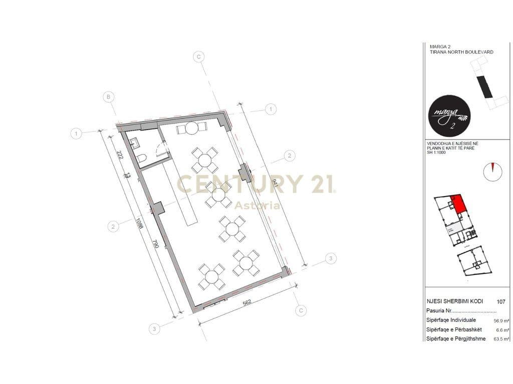 Service unit with mortgage for sale at MARGA 2 – Strategic location on Bulevardi i Ri, Tirana. 3