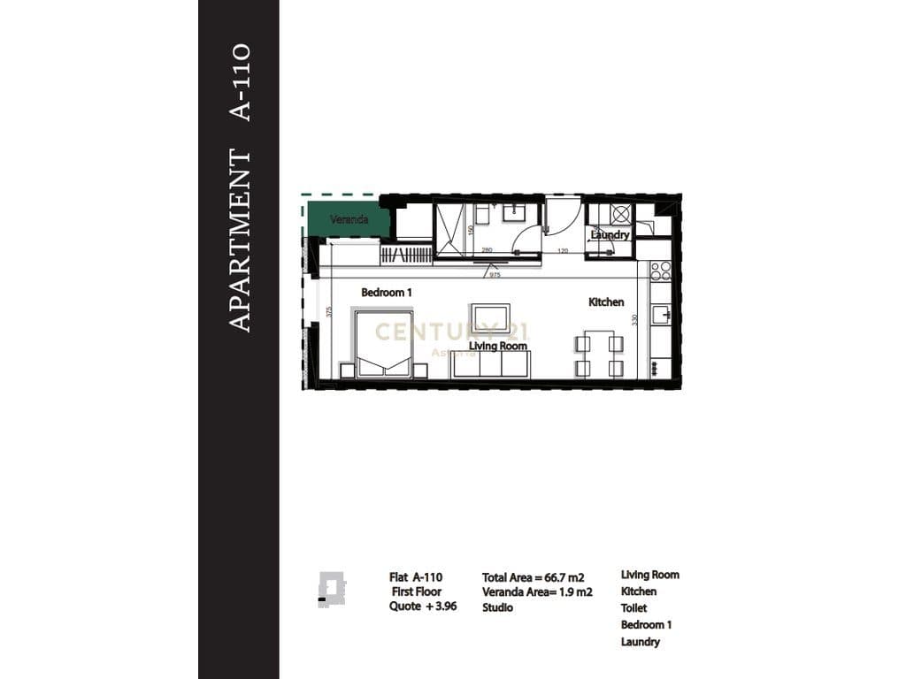 STUDIO FOR SALE IN GREEN TERRACE RESIDENCE, PALASE 2