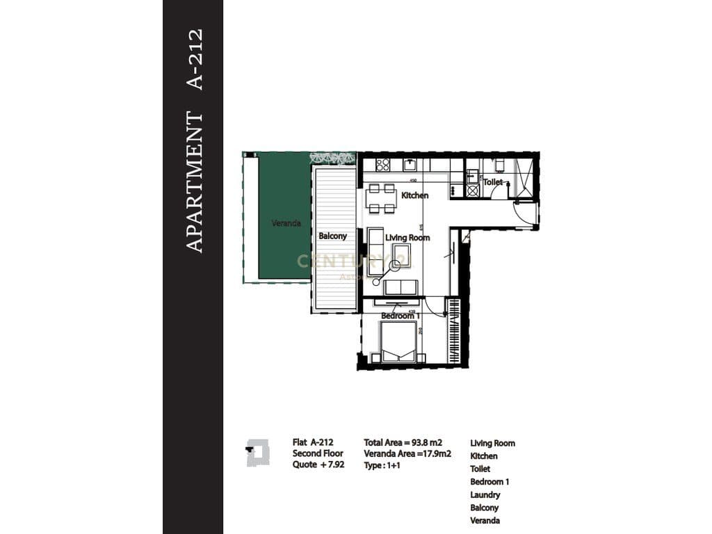 APARTMENT 1+1 FOR SALE IN GREEN TERRACE RESIDENCE, PALASE 2