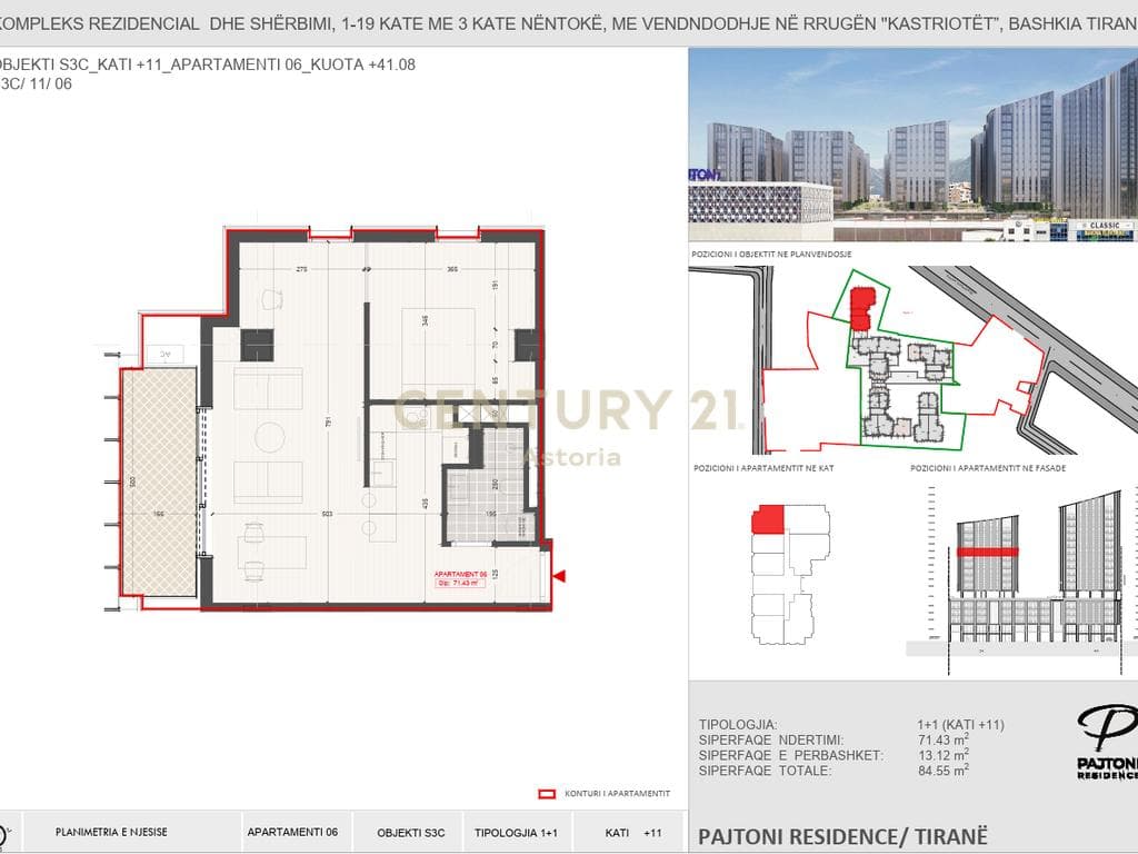 Apartament 1+1 për Shitje në Pajtoni Residence 4