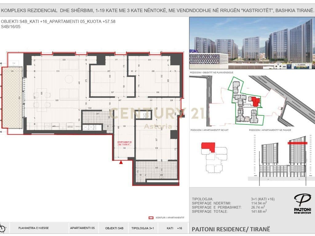 Apartament 3+1 për Shitje në Pajtoni Residence, Tirane 2