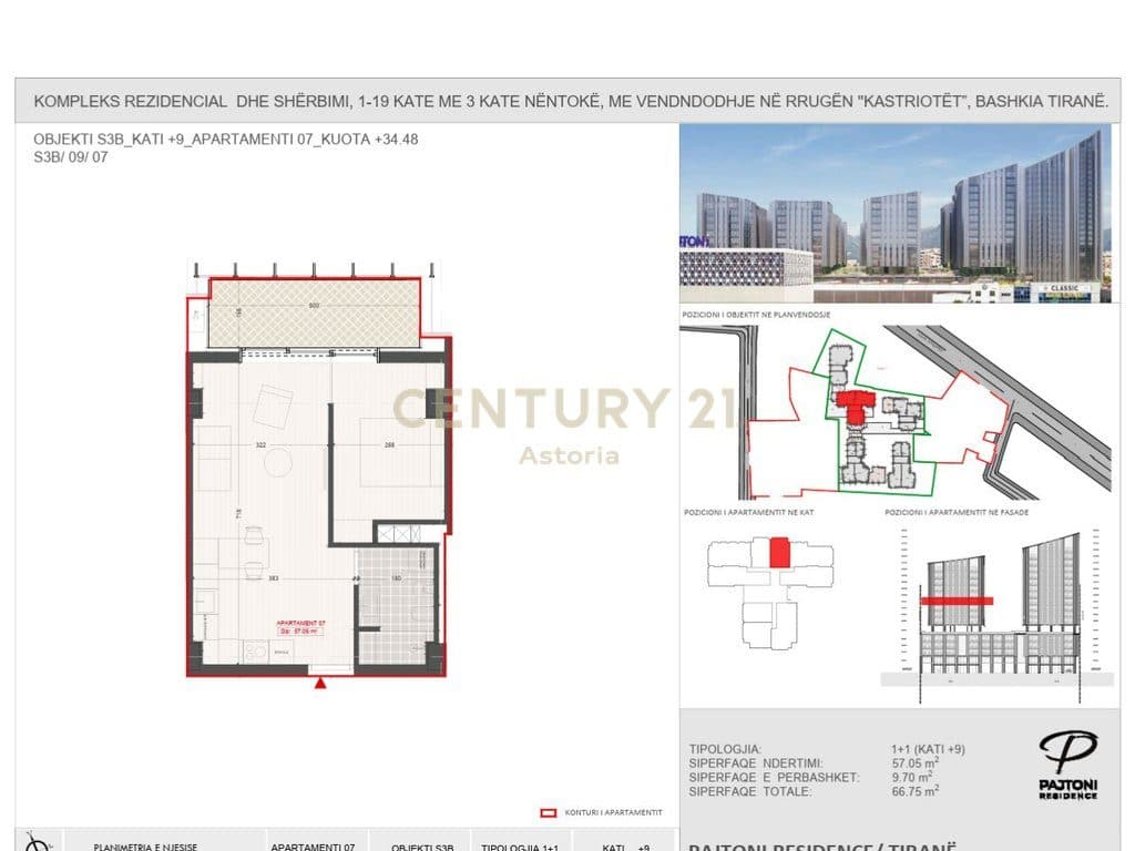 Apartament 1+1 për Shitje në Pajtoni Residence, Tirane 2