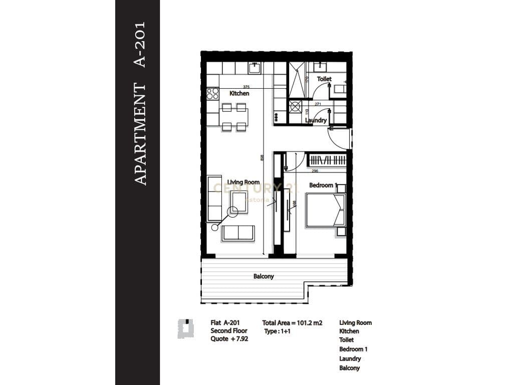 APARTMENT 1+1 FOR SALE IN GREEN TERRACE RESIDENCE, PALASE 2