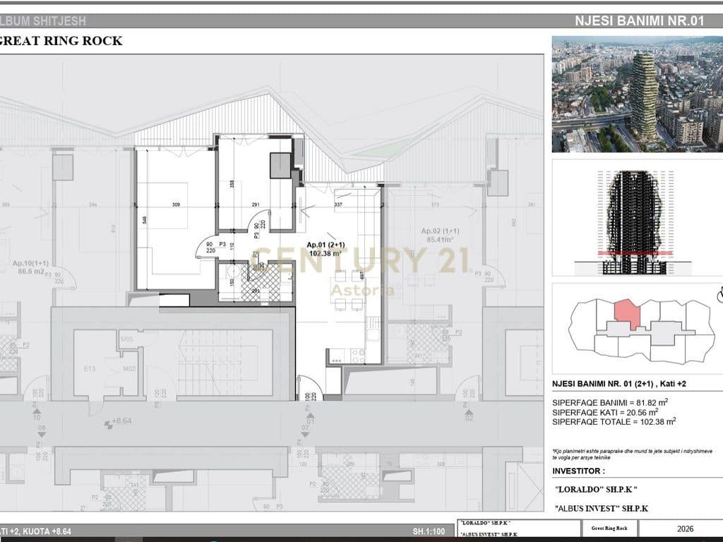 SHITET APARTAMENT 2+1 TEK GREAT RING ROCK TIRANE 3