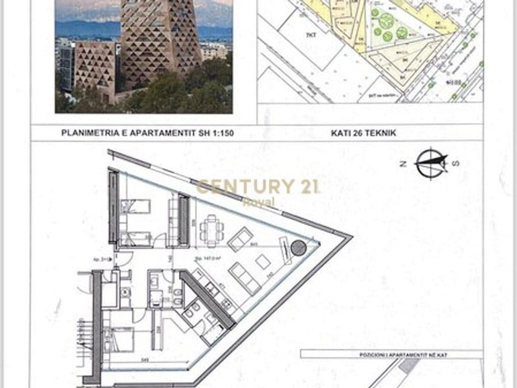 SHITET APARTAMENT 2+1+2 TEK TIRANA TOWER