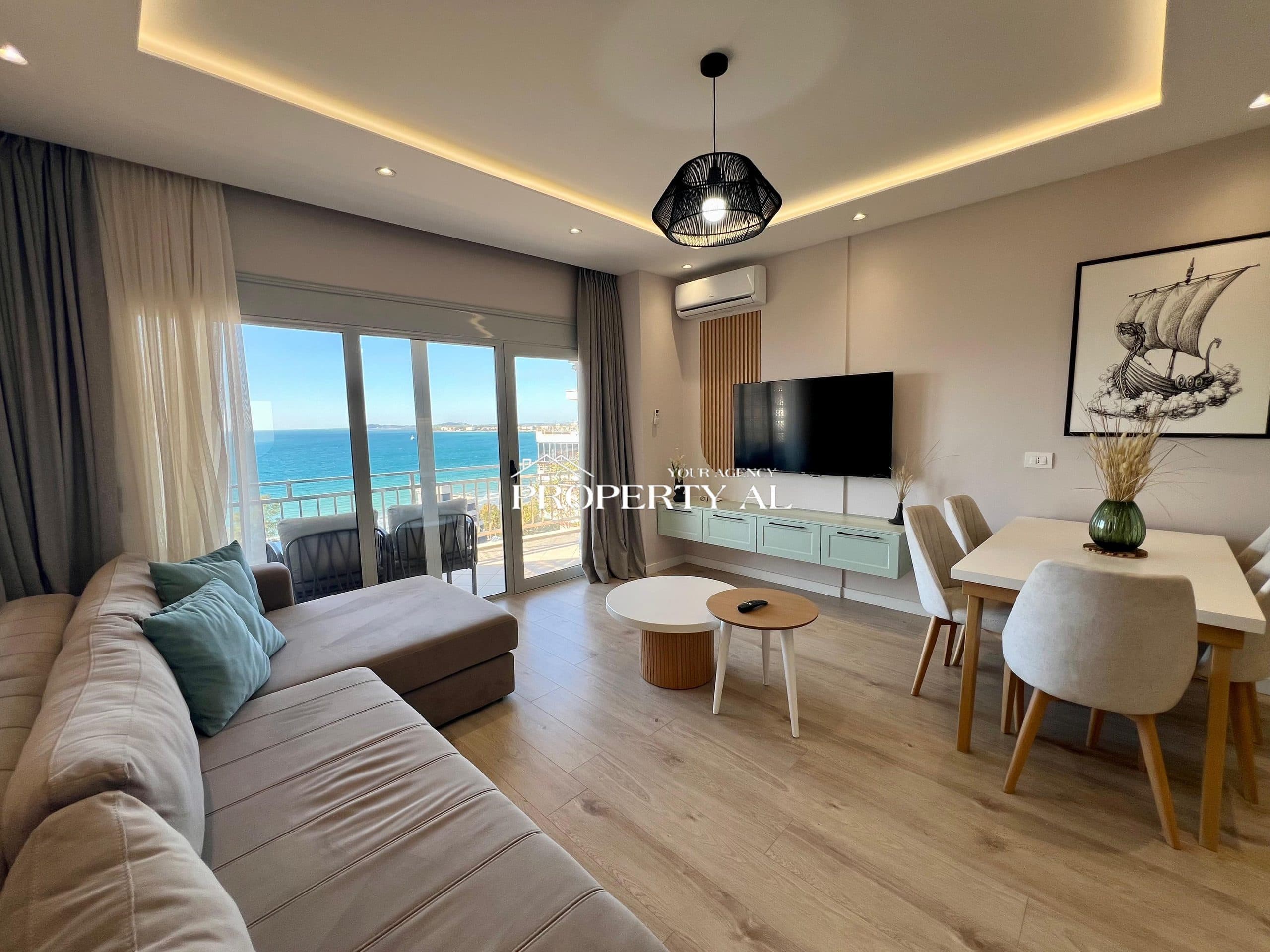 Apartament 2+1 me pamje të plotë nga deti me qira afatgjatë – Uji i Ftohtë, Lungomare