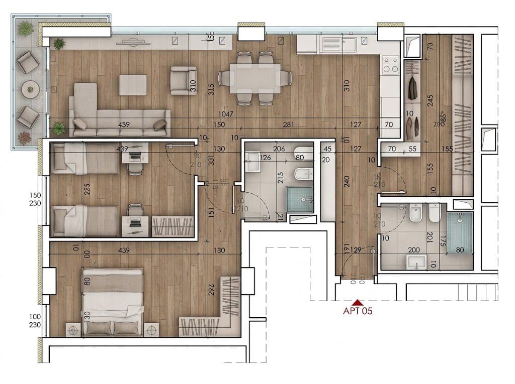 Apartament 2+1+2 + Ballkon – Ish-Fusha e Aviacionit (Rezidenca Turdiu)! 4
