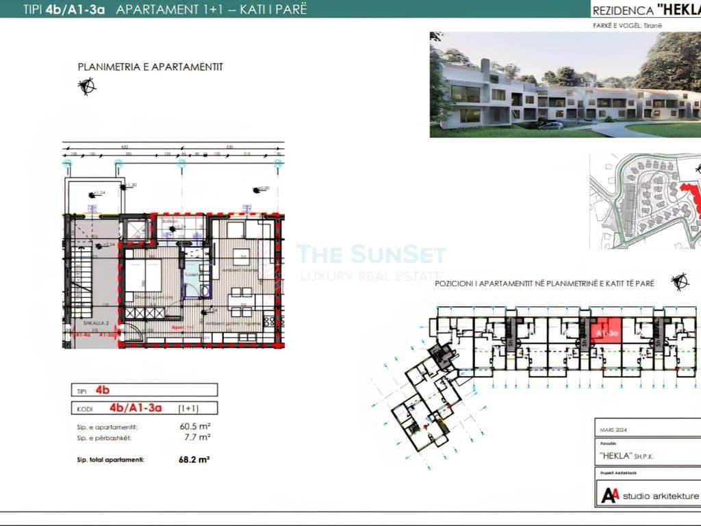 Apartament 2+1 për shitje në Farkë