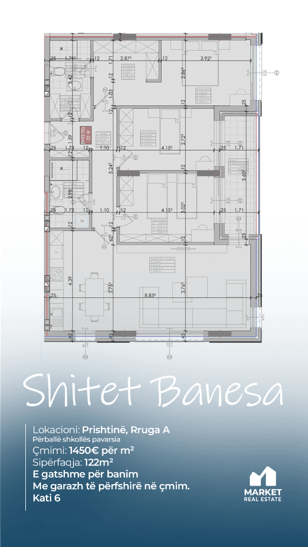 Banesë në Shitje 122m² në Rrugën A, Prishtinë