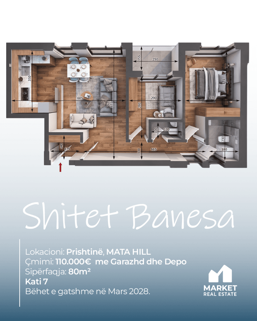 Banesë në Shitje 80m² në MATA HILL, Prishtinë 2