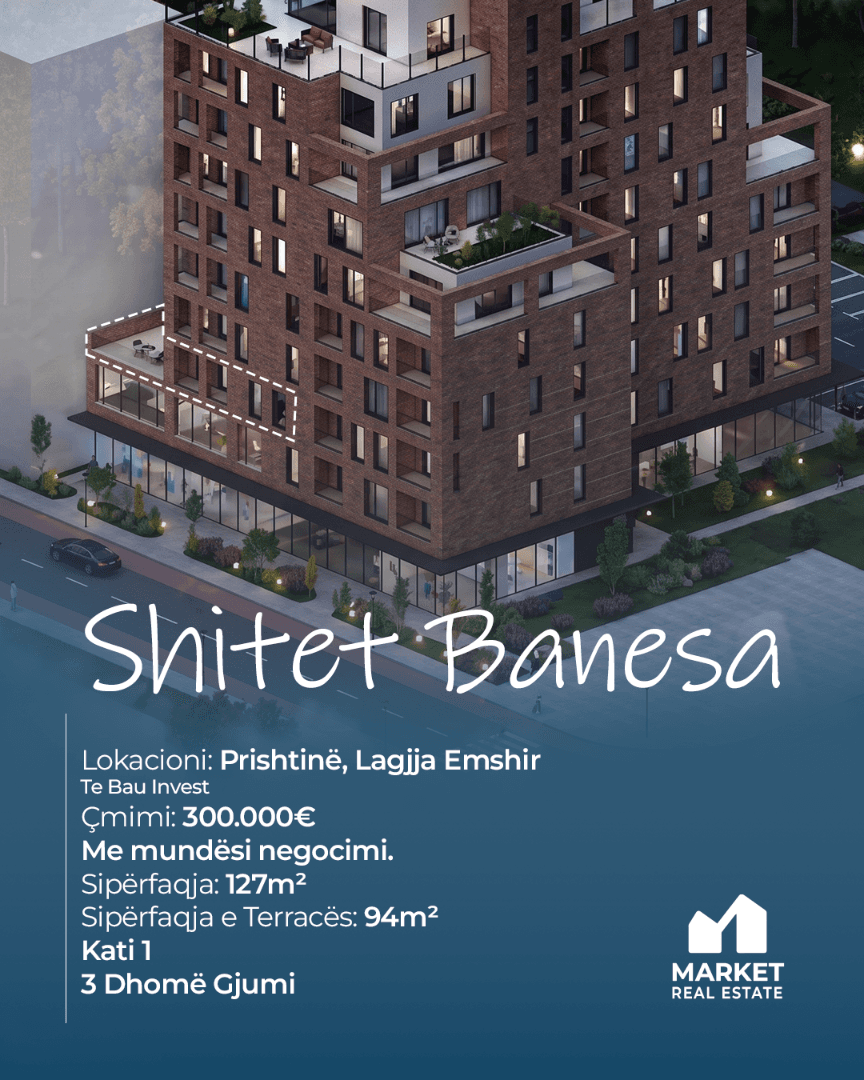 Banesë në Shitje 127m² + 94m² Tarracë në Emshir, Prishtinë