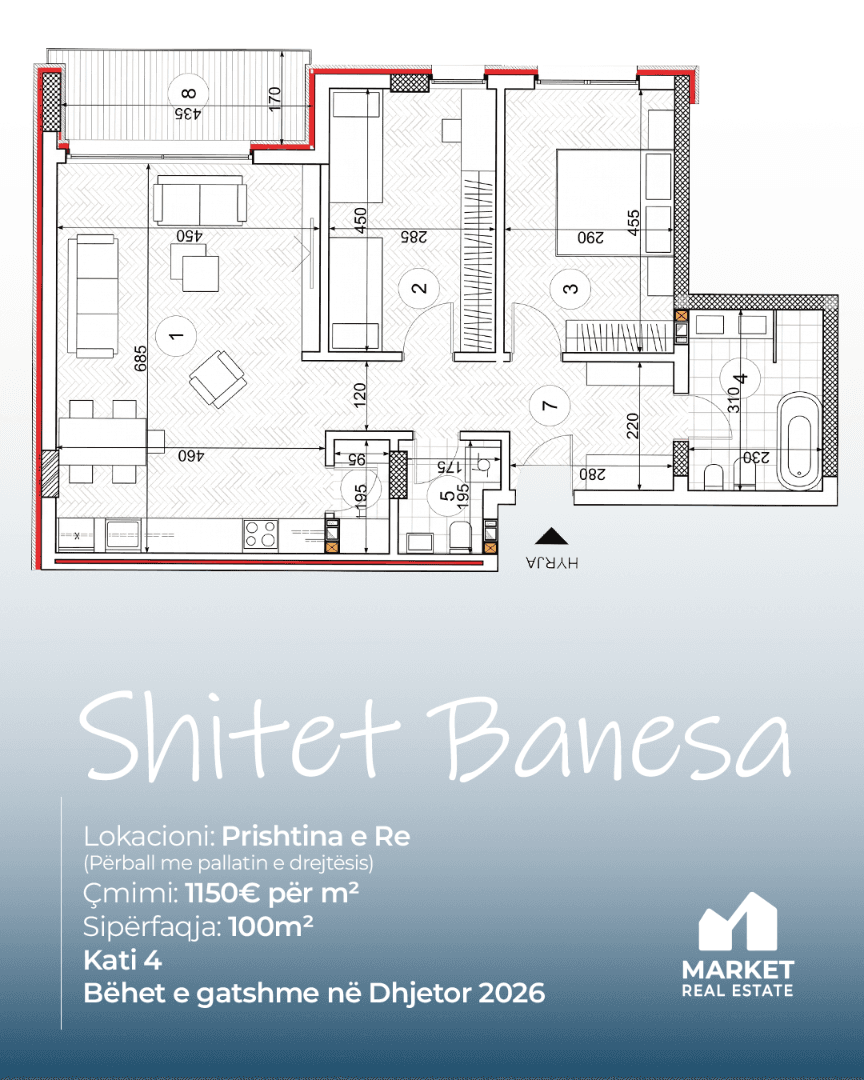 Banesë në Shitje 100m² në Prishtina e Re 2