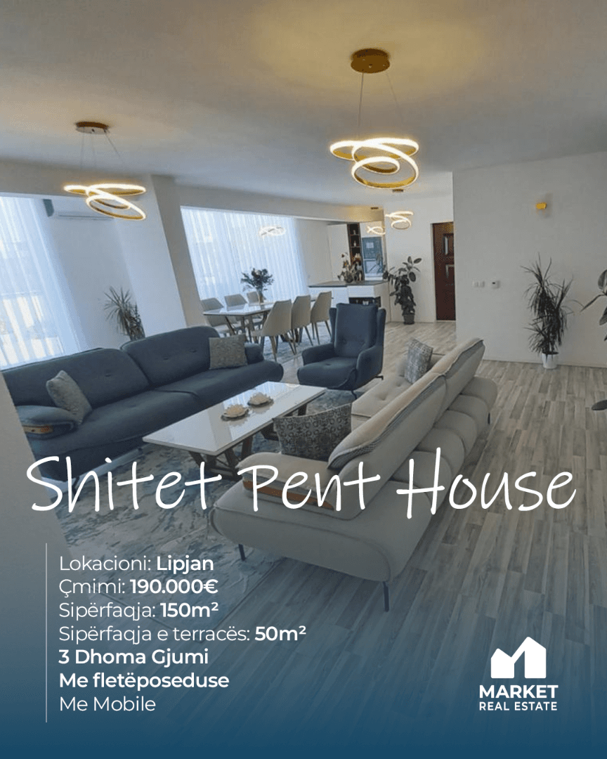 Penthouse në Shitje 150m² + 50m² Tarracë në Lipjan