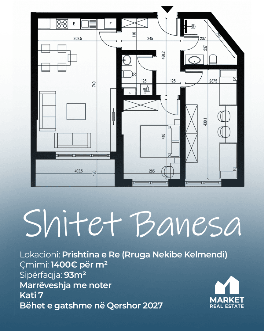 Banesë në Shitje 93m² te Prishtina e Re