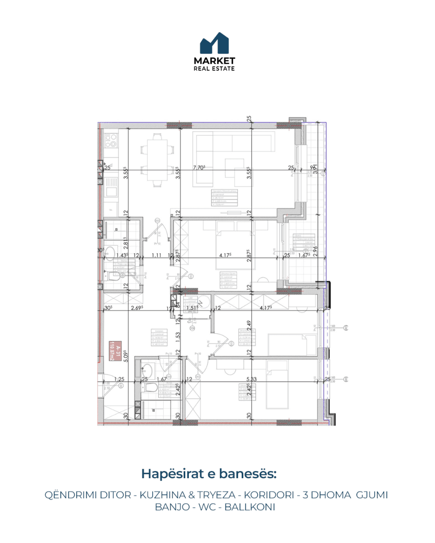 Banesë në Shitje 117.71 m² në Rrugën A, Prishtinë 2