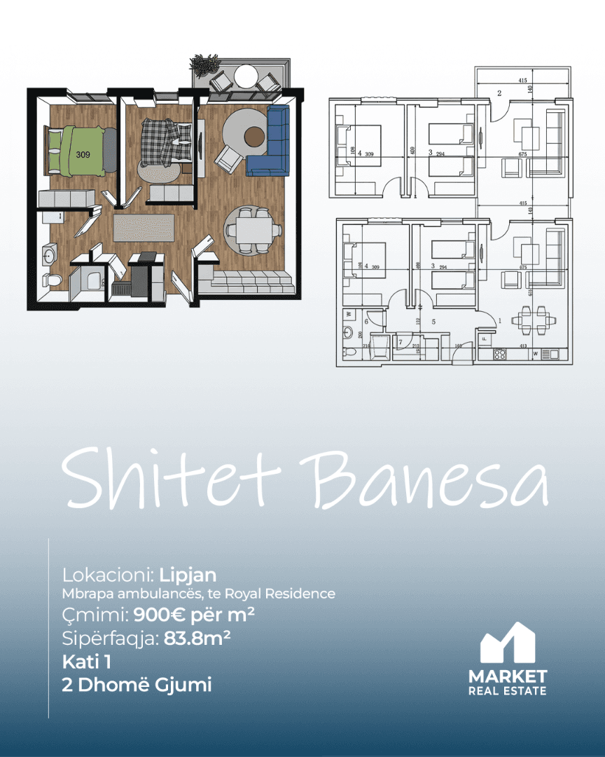 Banesë në Shitje 83.8m² në Lipjan