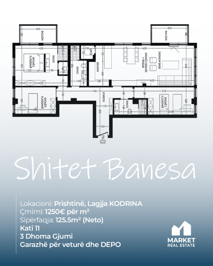 Banesë në Shitje 125.5m² në Lagjen Kodrina, Prishtinë 3