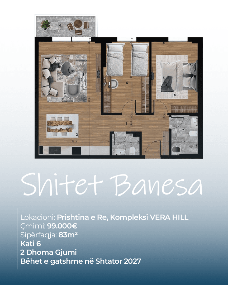Banesë në Shitje 83m² në Prishtinën e Re 2