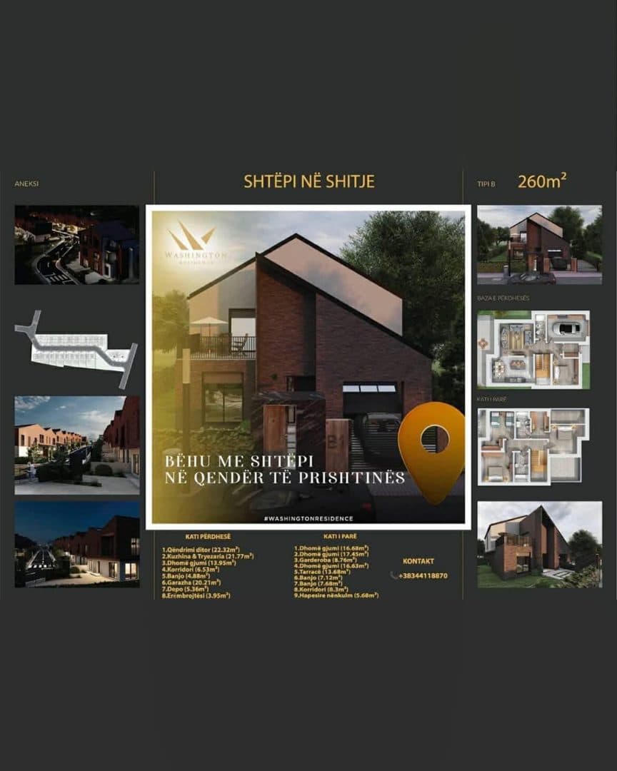 Shtëpi në shitje ne Washington Residence, Prishtinë 2