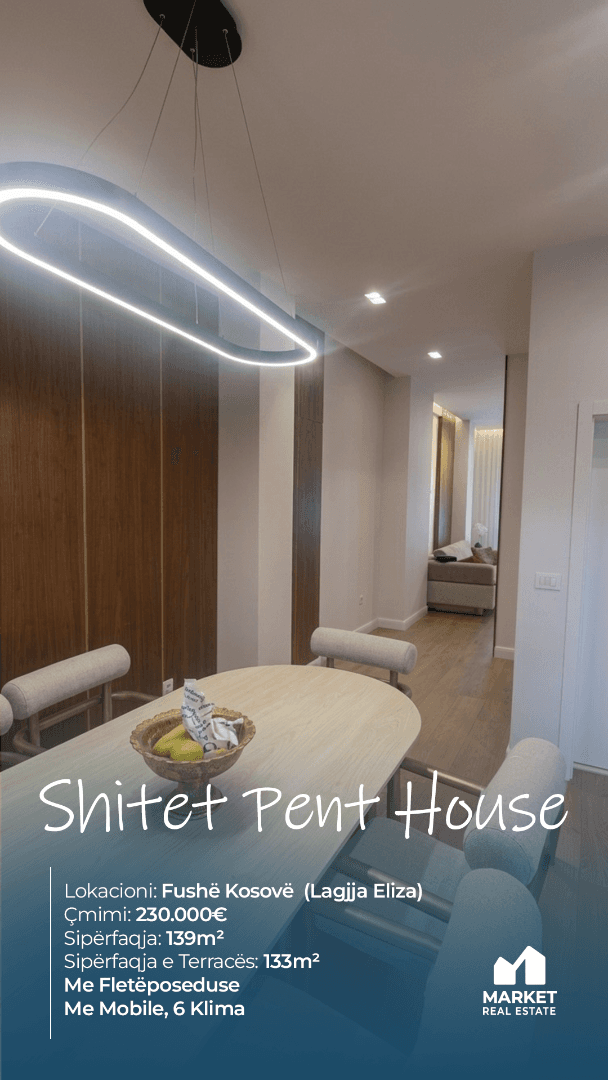 Penthouse në Shitje 139m² + 133m² Tarracë në Fushë Kosovë