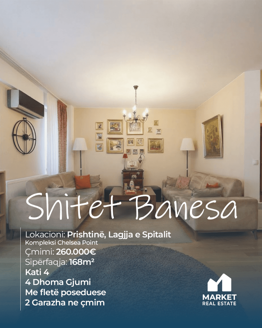 Banesë në Shitje 168m² në Lagjen e Spitalit, Prishtinë
