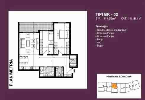 Banesa 117m2 kati 4 mbrapa GORENJE