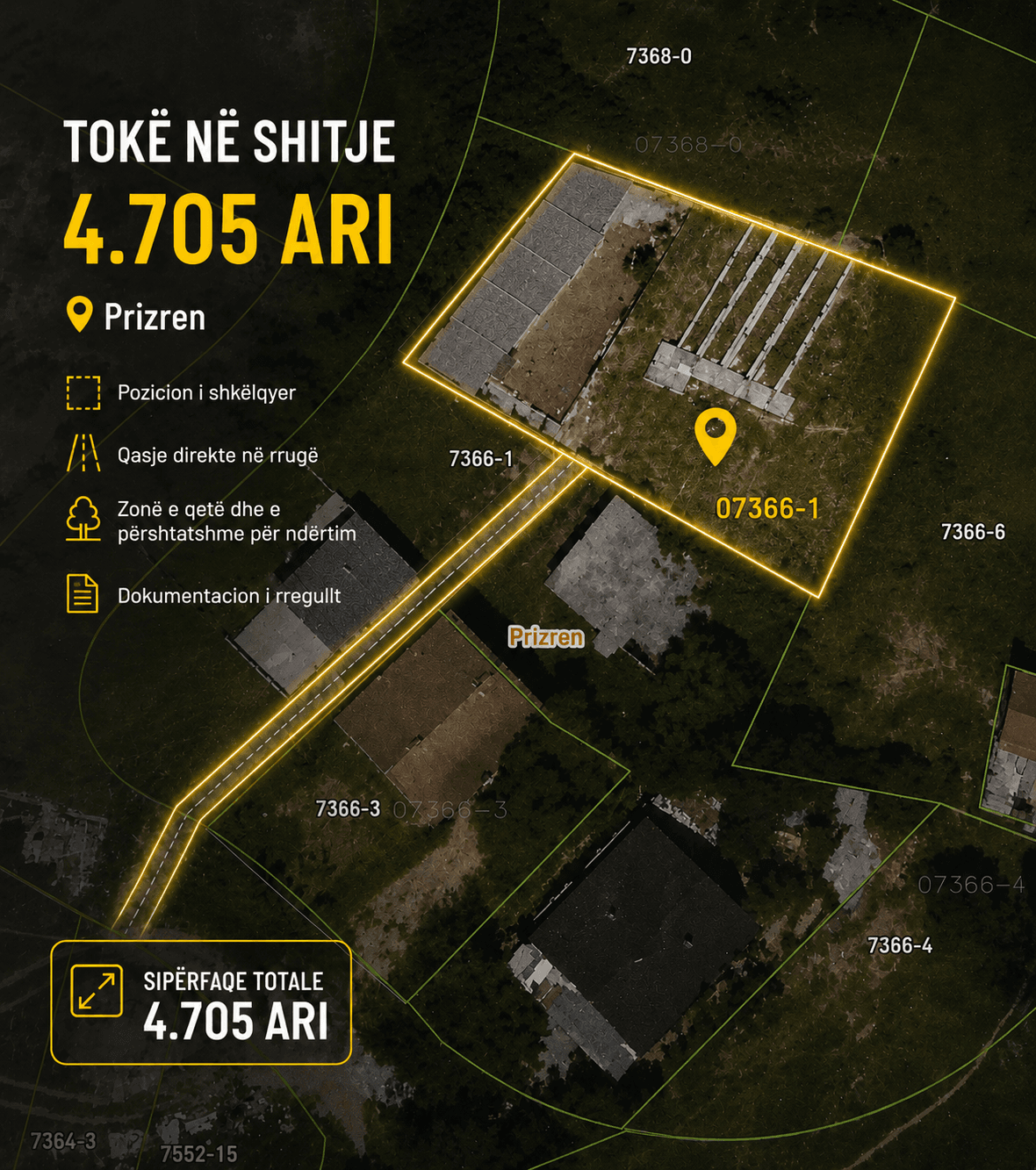 🏡SHITET OSE NDRROHET TOKË 4.705 ARI – DARDANIA 2 1
