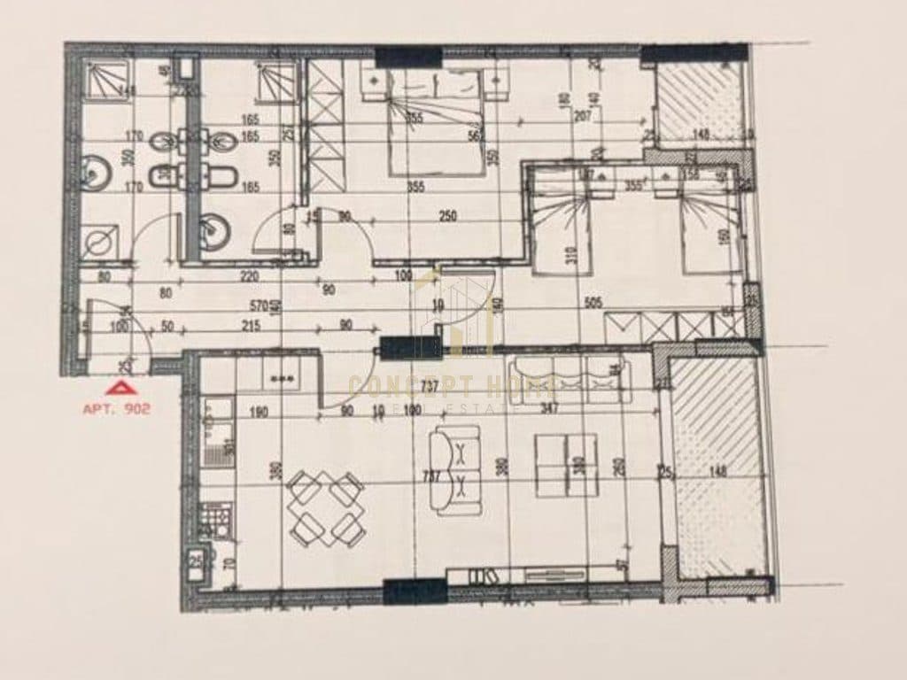 Apartament 2+1 në shitje në Xhamlliku, Tiranë - 199134€ | 110.63 m²