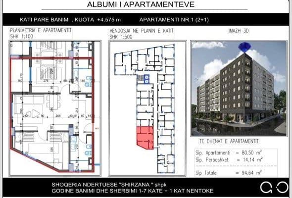 Apartament 2+2 në Shitje në Paskuqan, Tiranë - 85000€ | 94.64 m² 4