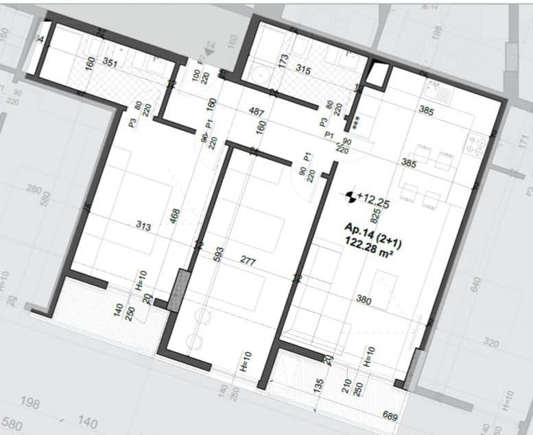 Apartament 2+1+2 për Shitje në Ish Fusha e Aviacionit, Tiranë - 179,000€ | 122.28 m²
