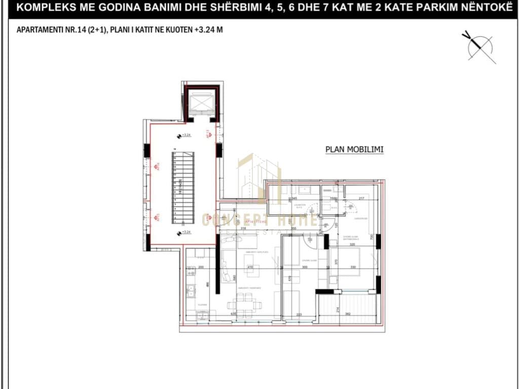 Shitet apartament 2+1 Te Rruga e Elbasanit / 205.485 Euro