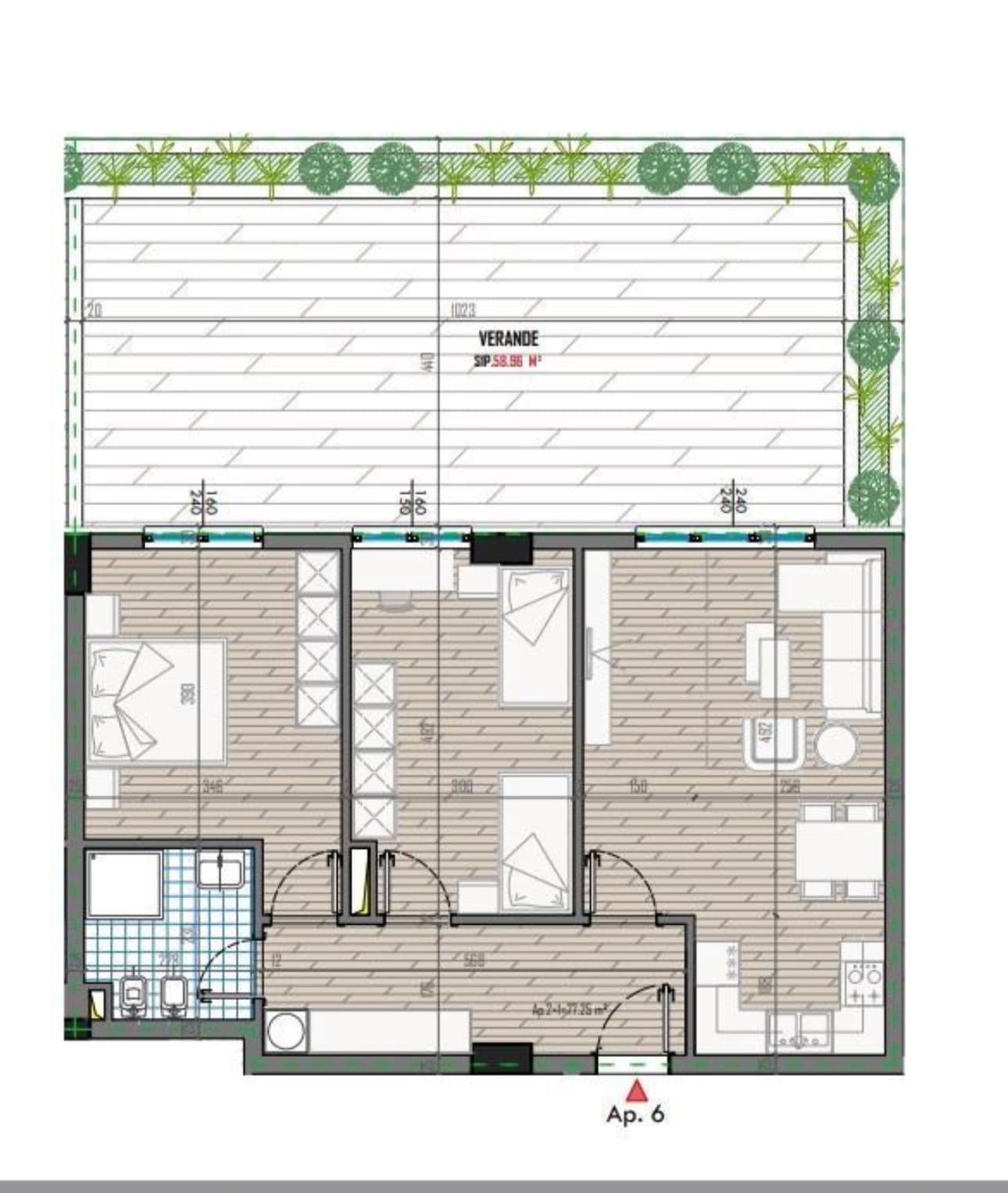 Shitet apartament 2+1 + Verande tek Univers City 2