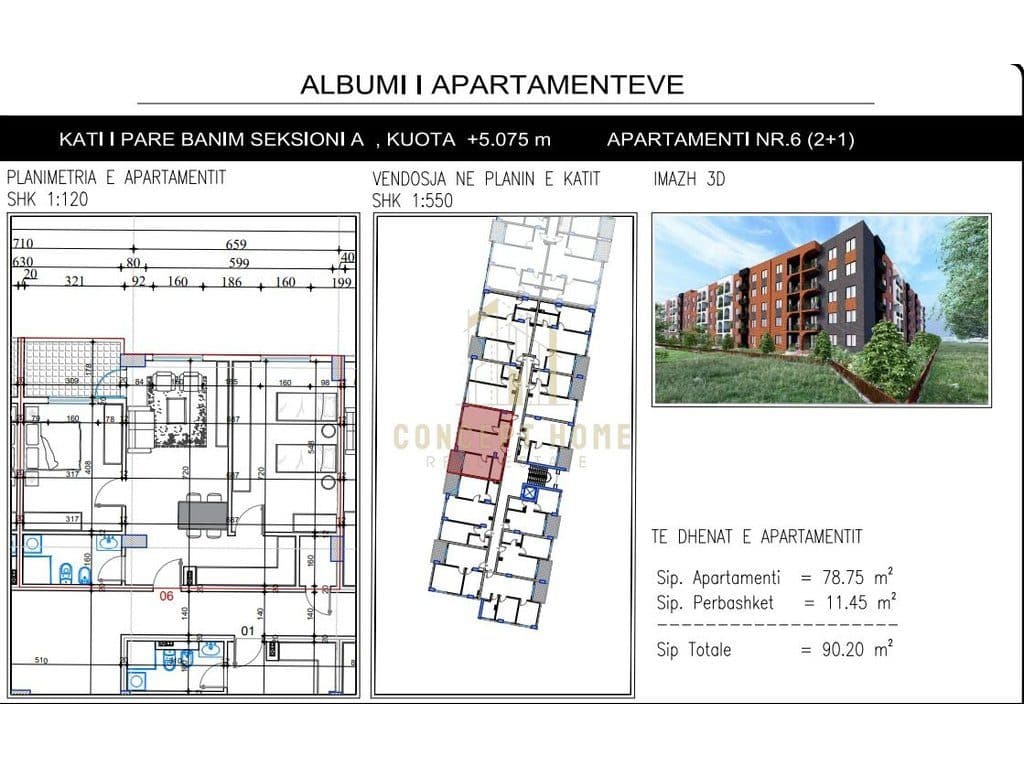 Apartament 2+1 Për Shitje në Paskuqan, Tiranë - 90,200€ | 90.20 m² 2