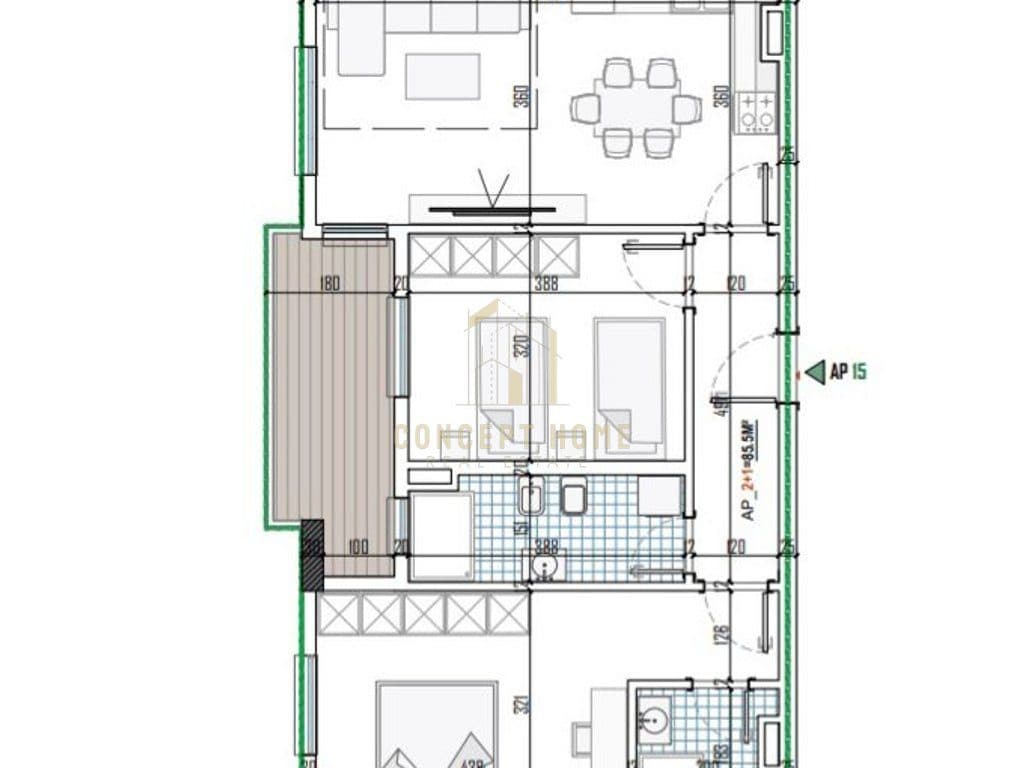 Apartament 2+1 Për Shitje në Paskuqan, Tiranë - 109571€ | 99.61 m²