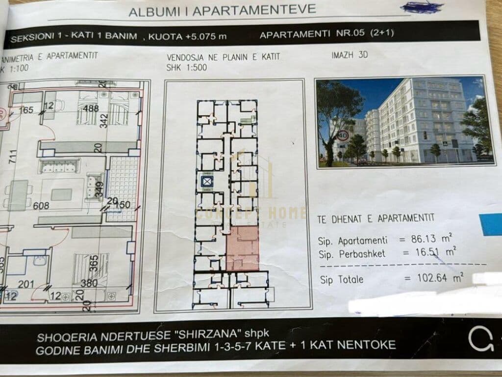 Apartament 2+1+2 në shitje në Paskuqan, Tiranë - 107.772€ | 102.64 m² 3