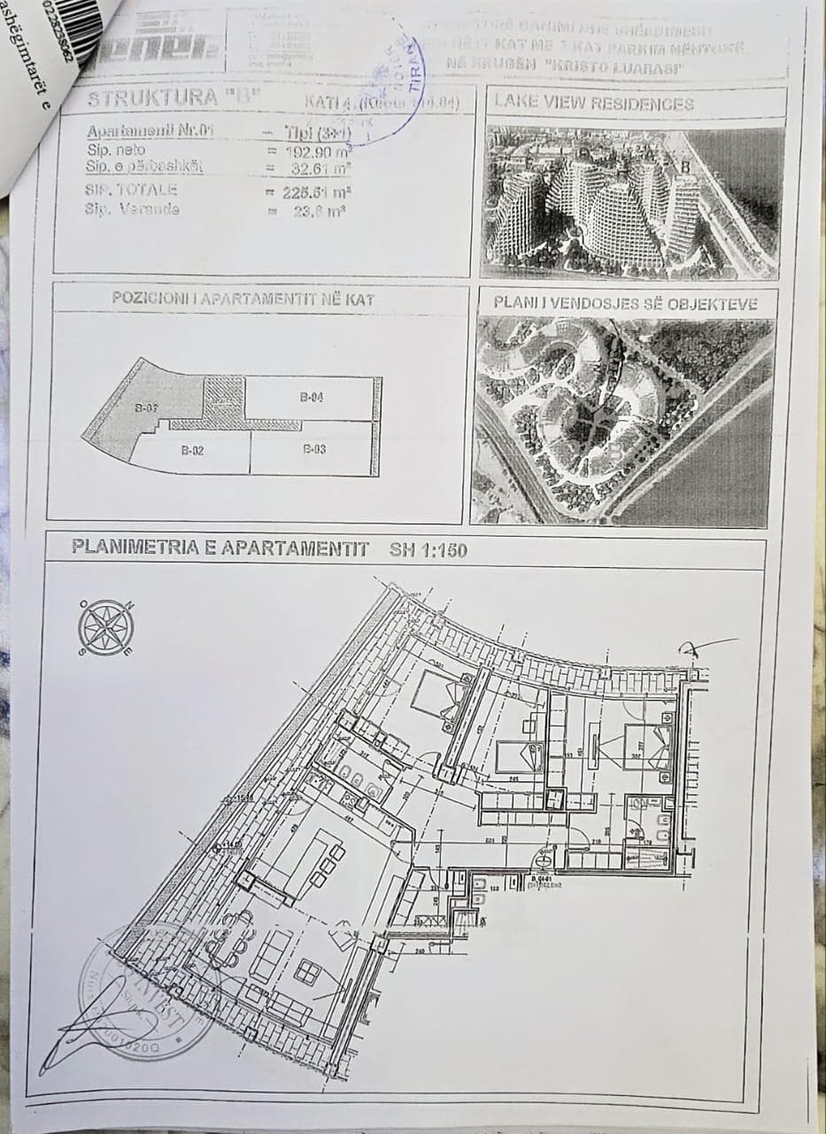 Shitet Apartament 3+1+2 + depo + verande tek Lake View Residence , Liqeni Artificial 3