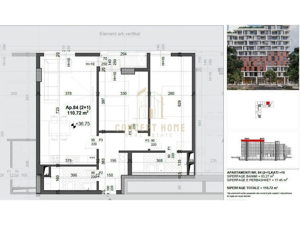 Shitet apartament 2+1+2 tek Fusha e Aviacionit
