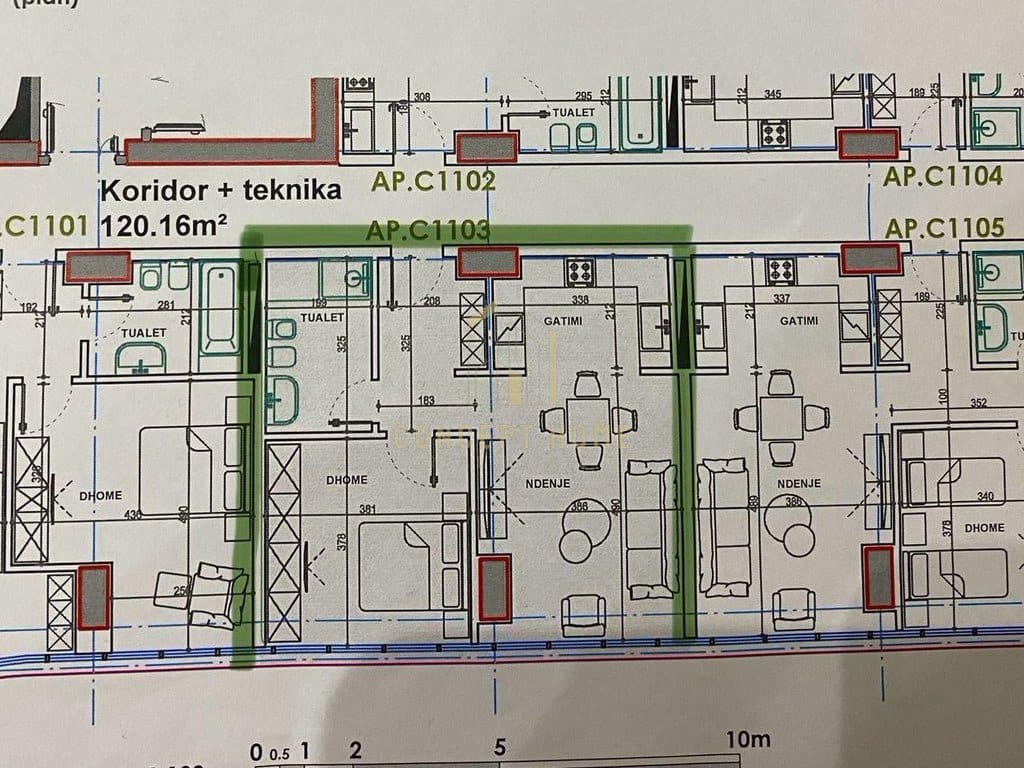 Shitet apartament 1+1 tek Ekspozita Building 3