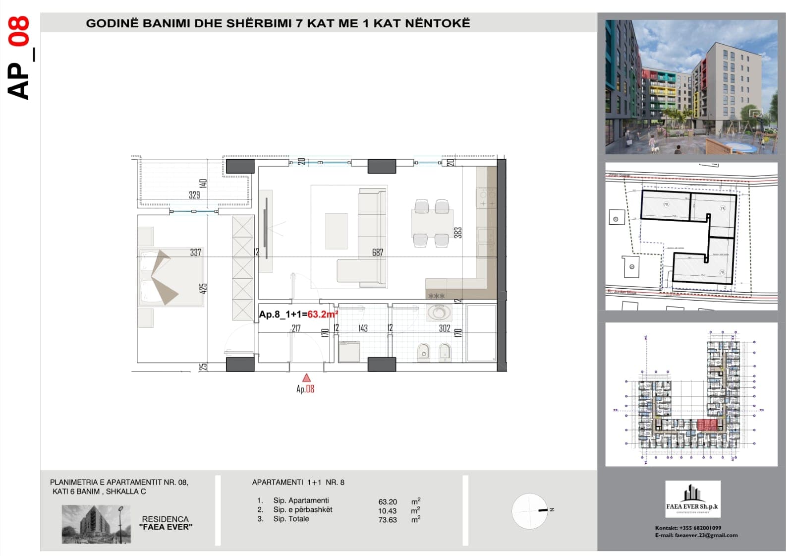 Apartament 1+1 në Shitje në Paskuqan, Tiranë - 103.082€ | 73.63 m² 2