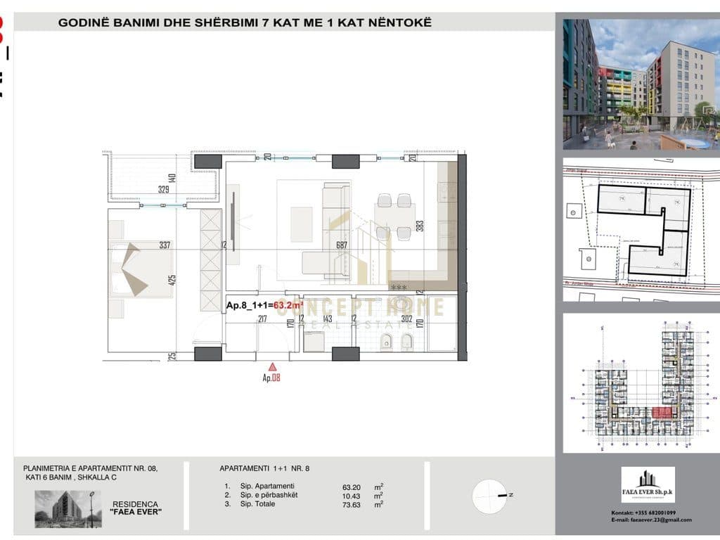 Apartament 1+1 në Shitje në Paskuqan, Tiranë - 103.082€ | 73.63 m² 2
