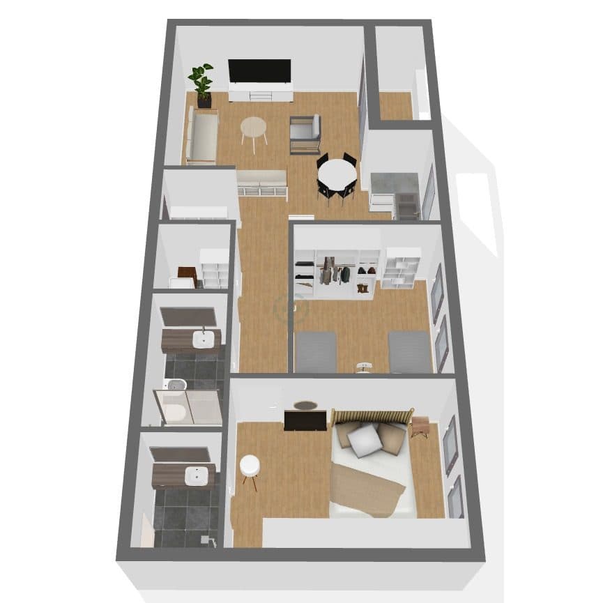 Shitet apartament 2+1+2 te Univers City 3