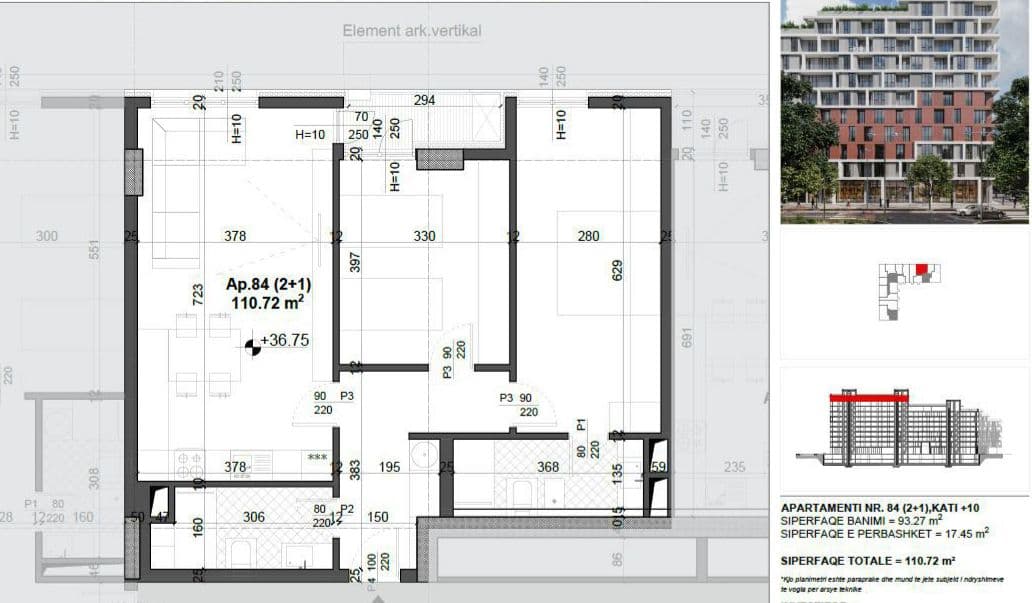 Shitet apartament 2+1+2 tek Fusha e Aviacionit