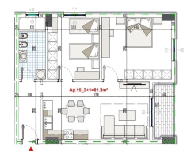 Shitet apartament 2+1 ne Paskuqan 1
