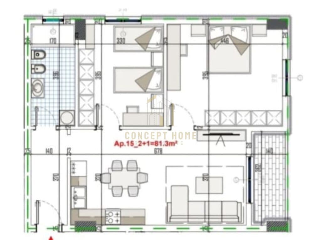 Shitet apartament 2+1 ne Paskuqan 1